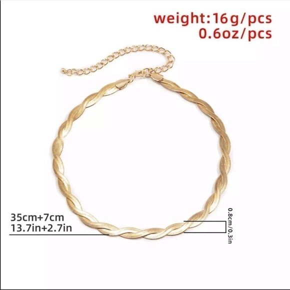 #29 NEW Silver Twisted Herringbone Snake Necklace - Picture 7 of 9